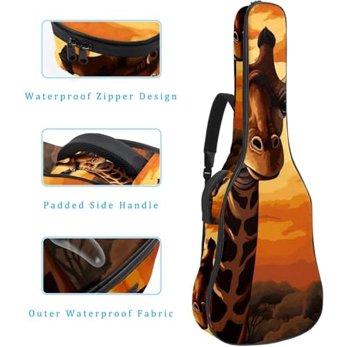 Housse guitare acoustique antichoc multicolore à multiples poches - 4