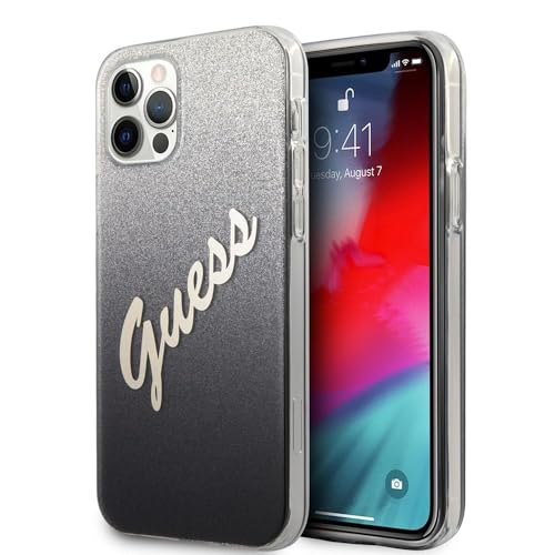 Guess GUHCP12MPCUGLSBK Coque de Protection pour iPhone 12/12 Pro 6,1" Noir Ă Paillettes