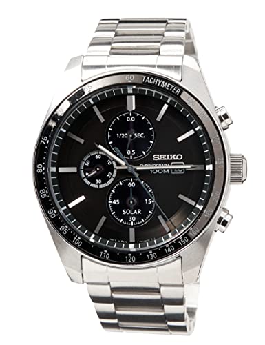 SEIKO Solar Chronograph Men's Watch Stainless Steel with Metal Strap, Silver, One Size, Bracelet -  SSC719P1