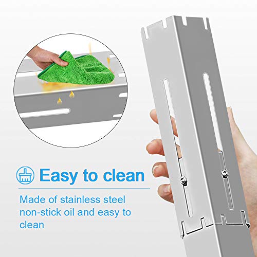 Bbq Funland Universal Adjustable Stainless Steel Heat Plate Shield, Heat Tent, Flavorizer Bar, Burner Cover, Flame Tamer Replacement For Gas Grill,Extends From 11.75" Up To 21" L (5-Pack) #TOP4