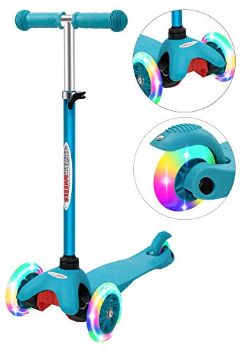 ChromeWheels Scooter for Kids, Deluxe 3 Wheel Scooter for Toddlers 4 Adjustable Height