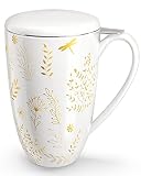 immaculife Tea Cup with Infuser and Lid Tea Mug with Lid - Teaware with Filter 16oz Halloween/Birthd