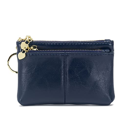 Porte-monnaie en cuir PU Zooeasss petit portefeuille triple zip et porte-clés