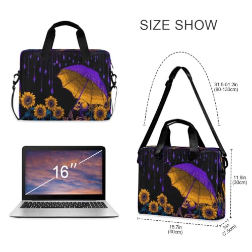 Bolsa de hombro compacta para portátil con bolsillo de accesorios y paraguas 5