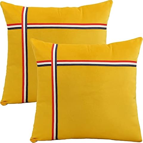 Tennove Cushion Covers 45×45cm Soft Velvet Throw Pillow Covers Decorative Square Pillow Cases Protectors Set of 2 for Outdoor Patio Garden Blench Living Room Sofa Décor Cover