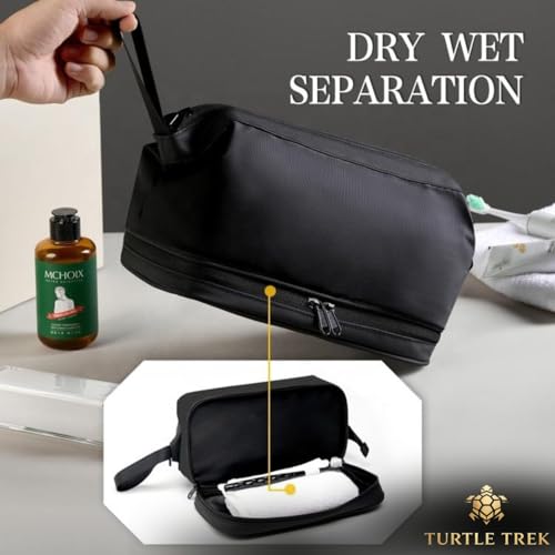 Image of Handcuffs Toiletry Pouch for Men & Women - Waterproof Pouch |Nylon Fabric | Shaving Kit Bag & Grooming Travel Toiletry Bag | Toiletries Organiser (Black)