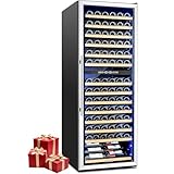 BODEGA Wine Cooler Refrigerator 24 Inch, 154 Bottle Dual Zone Wine Fridge with Double-Layer Tempered Glass Door and Temperature Memory Function,Built-in or Freestanding