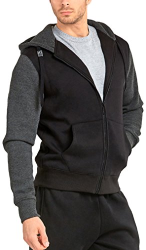 Image of ToBeInStyle Men's Polar Fleece Long Sleeve Zip Up Kangaroo Pocket Cold Weather Hoodie Jacket