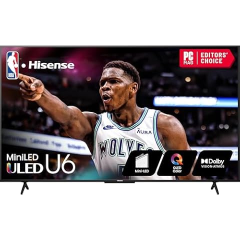 Hisense U6 Series 55U6N 55 Inches ULED 4K Smart TV | Mini-LED | QLED | 600 Nits | Motion Rate 240 | Dolby Vision HDR 10+ | Dolby Atmos | Full Array Local Dimming | Voice Control | Google TV Cover