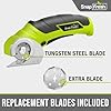 SnapFresh Cordless Electric Scissors, 4V Electric Mini Box Cutter, Carpet & Cardboard Cutter Tool with a Replacement Blade/Charger, Rotary Cutter for Cardboard Packages Leather Plastic （Green） #1