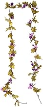 Warmiehomy Artificial Flower Garland 7FT Fake Rose Vines Garlands Hanging Floral Plant with 42 Flowers for Wedding Home Party Garden Craft Art Wall Room Decoration, Purple
