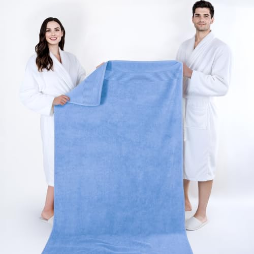 Image of Cotton Paradise 100% Cotton Hand Towels, 2 Piece 35x70 Hand Bath Towels, Sky Blue