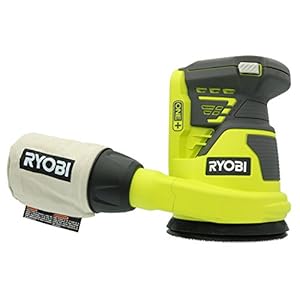 Ryobi P411 One+ 18 Volt 5 Inch Cordless Battery Operated Random Orbit Power Sander (Battery Not Included / Power Tool…