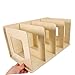 Homoyoyo Wooden Tabletop Book Stand and Vinyl Record Organizer Stylish Oak Desktop Display Rack for Books Magazines and Vinyl Records Sturdy Design Strong Load-Bearing Capacity