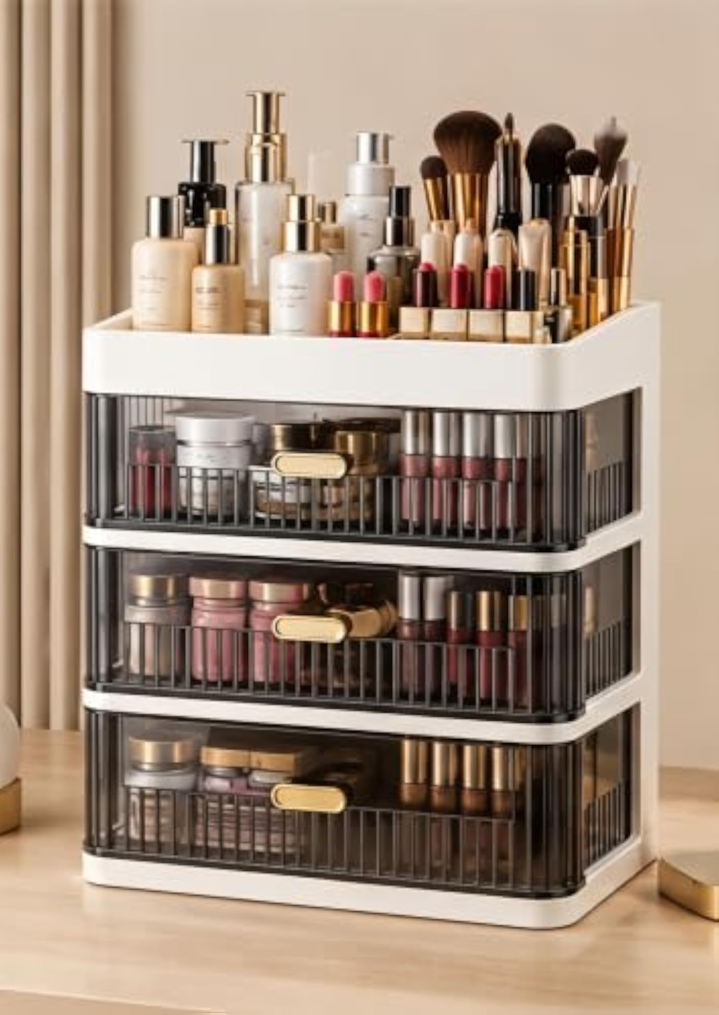 3 Layer Jewellery Organizer with Drawers for Necklace Earrings Rings Bangles