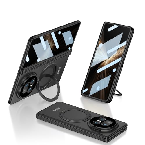 COQUE Schutzhülle für Honor Magic V5 Hülle mit gehärteter Folie zusammenklappbare All-Inclusive-Hülle zusammenklappbare Handyhülle für Honor Magic V5-Schwarz