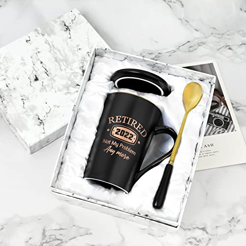 Yhrjwn - Retirement Gifts For Men Women 2022 - Funny Retired 2022 Not My Problem Any More Coffee Mug - Happy Retirement Gifts Ideas For Teacher Coworker Friends Families Husband Wife 14 Oz (Black) #TOP6