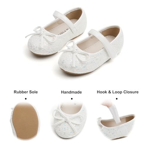 Image of Felix & Flora Toddler Flower Girl Dress Shoes - Girl Ballet Flats Party School Shoes Wedding