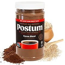 Postum Hot Cocoa Flavor Coffee Substitute 8oz Coffee Alternative Caffeine Free with Roasted Wheat Bran & Molasses | Natural, Non-GMO, Vegan Coffee Replacement Drink | Gourmet & Pantry Pack