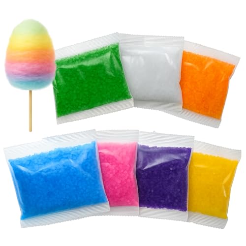 わたあめ ざらめ 7色×各100gセット ザラメ 綿あめ 綿菓子用 わたがし わたあめ機 カラーザラメ 色付き レインボー 粗目