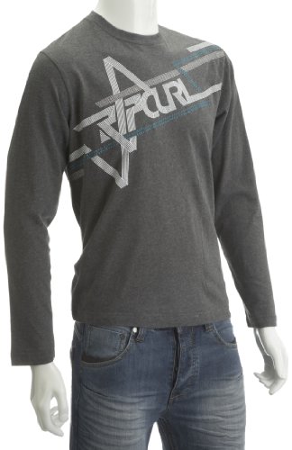  Ripcurl Railroad Tracks LS Tee Gun Metal Heath Stampato t-Shirt Uomo, Uomo, Railroad Tracks LS Tee Gun Metal Heath, Calore Metallo Pistola, S