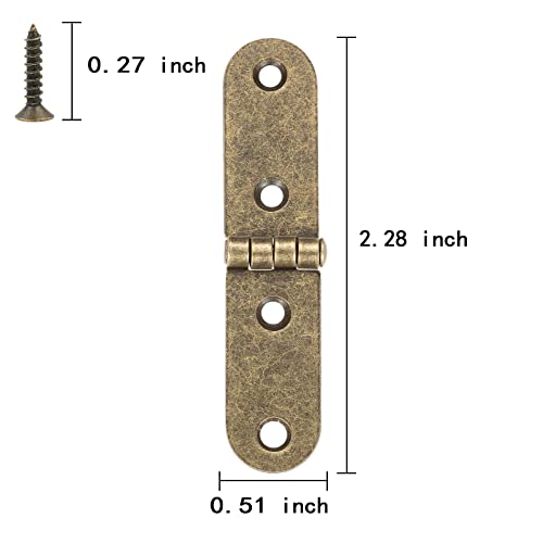 Ycsj 20 Pieces Antique Brass Jewelry Box Hardware Hinges For Wooden Box, Antique Bronze Small Hinges For Handmade Crafts (20, Antique Brass) #TOP1