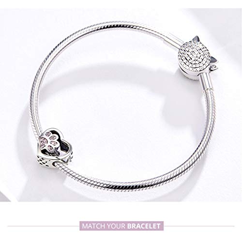 Lorrifal 925 Sterling Silver Dog Paw Print Puppy Charm Bead For Pandora European Bracelets Necklace Owners Of All Dog Breeds Paw Hypoallergenic Pet Jewelry #TOP1
