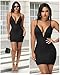 SHAPERIN Deep V Neck Mini Dress for Women Built-in Shapewear Slip Plunge Bodycon Corset Dresses Club Cocktail (X-Large,Black)