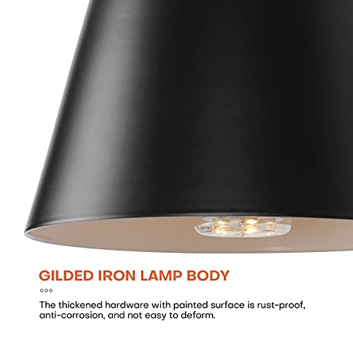 Wall Light Fixture Nordic Wall Mounted Sconces Modern Wooden Wall Lamp Set Of 2 Edison Iron Lamp Holder For Bedroom Bedside Living Study Room Dorm Corridor, E26 Base Black (Bulb Not Include) #TOP2