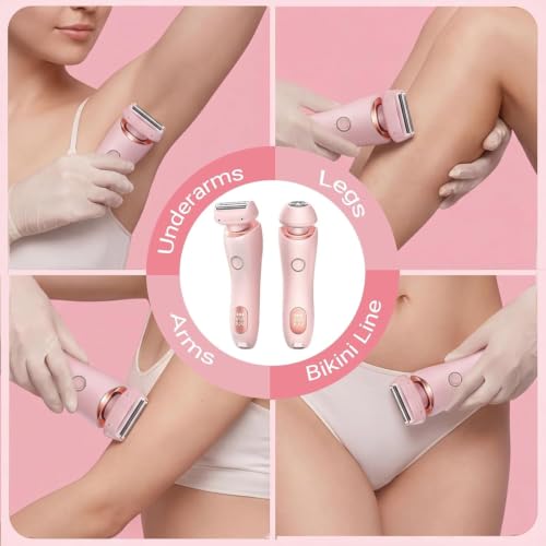Image of Livora Electric Shaver for Women, SilkGlide Cordless Razor for Legs Underarms Bikini, Painless Hypoallergenic Lady Trimmer, IPX7 Waterproof Wet Dry Use, USB Rechargeable (Pink)