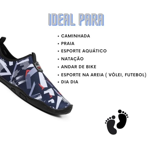 Sapatilha Aquática Nautica Seca Rapido Híbirida Pesca Praia Resistente Unissex (Cinza, BR, Adulto, N