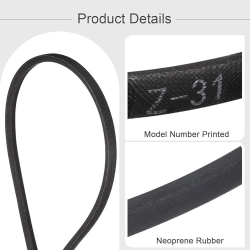 QUARKZMAN Z-31 Z Typ Keilriemen 775mm/31 Innere Länge x 0,39 Breite x 0,24 Höhe Antriebsriemen, Z-Typ Geschlossener Gummi-Übertragungsriemen