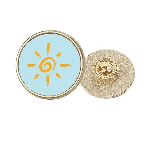 Broche soleil jaune en métal doré le cadeau idéal peint à la main