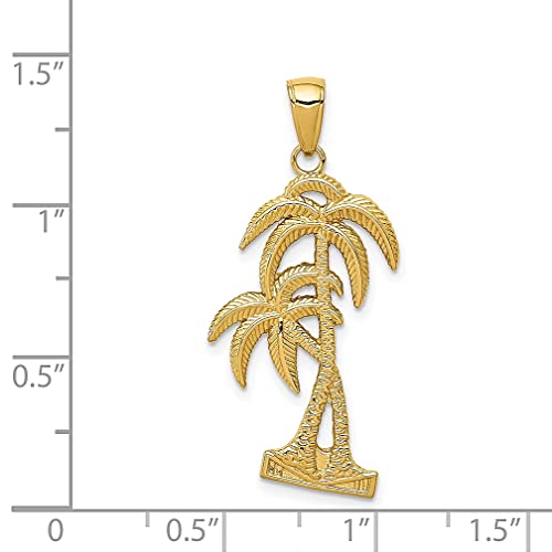 14k Yellow Gold Palm Trees Necklace Charm Pendant Seashore Tree Fine Jewelry For Women Gifts For Her - Image 4