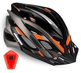 Shinmax Casco Bici Uomo Donna con LED Luce di Sicurezza Casco MTB con Visiera Casco da Bici Ultraleggero Casco Bici da Corsa Adulto Unisex Casco da Bicicletta Ciclismo Protezione Regolabile 57-62cm