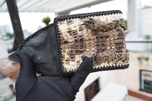 Natural Original Color Crocodile Alligator Genuine Leather Skin Men Bifold Wallet4