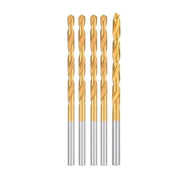 BATLAM 1/2/5/10 PZ Punta Elicoidale Rivestita in Titanio HSS Punte in Metallo HSS Punta Trapano Pistola per Utensili per La Lavorazione del Legno in Metallo (Color : 1.8mm, Size : 10pcs) (3.2mm 5pcs)