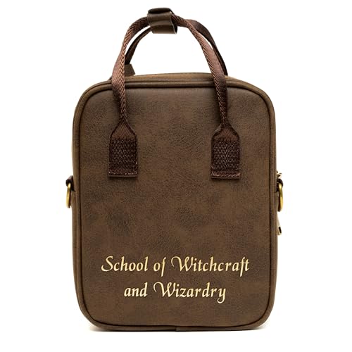 The Wizarding World of Harry Potter Bag, Crossbody, Harry Potter Hogwarts School of Witchcraft and Wizardry Brown, Vegan Leather3