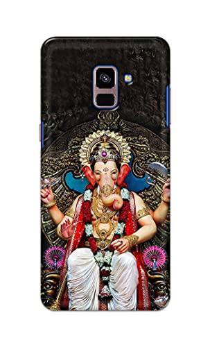 Image of PRINTFIDAA Lord Ganesh Bappa Moriya Printed Designer Hard Back Case Cover for Samsung Galaxy A8 Plus (2018), A730F, A730F / DS -(SF) MVN1010