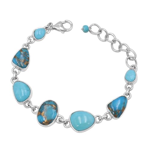 Bracelet turquoise argent sterling pour sublimer un poignet nu avec élégance