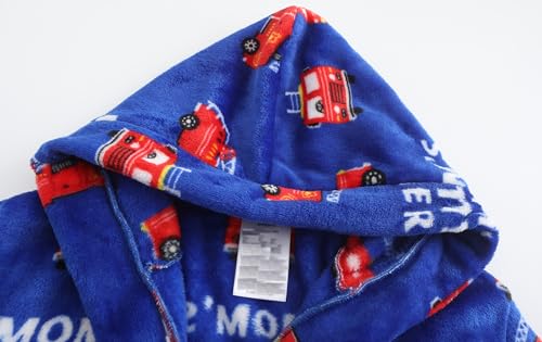 Image of Kids Hooded Bathrobe Girls Soft Plush Hooded Flannel Pajamas Sleepwear Boys Spa Robe