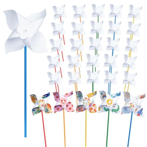 25 Pcs DIY Pinwheels Craft for Kids