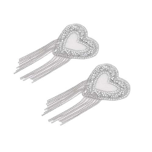 Image of ZGMYC Sparkly Rhinestones Metal Chain Nipple Cover with Tassel, Reusable Adhesive Pasties Sexy Bra Body Chain