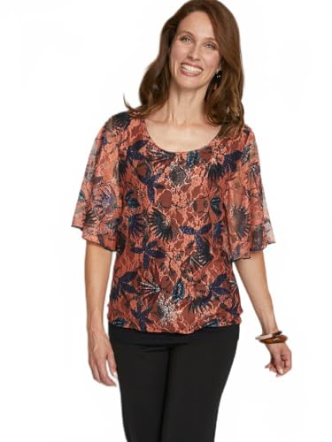 Camiseta Túnica Manga Murciélago, Cobre/burdeos, M