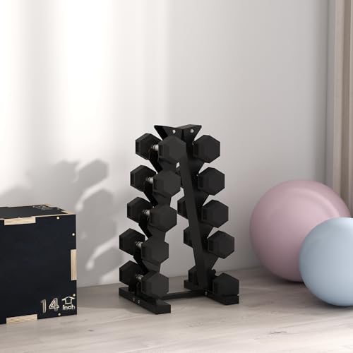 SPORTNOW 5-Tier Dumbbell Rack, Dumbbell Storage Stand Holder, Steel Weight Tree for Home Gym - Image 9