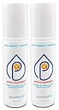 Purefypro Sports Equipment Disinfectant Spray - (3.4oz, 2pk) TSA Travel Size. Kills 99.9999% MRSA, HIV, Athlete Foot Fungus, Virus and Fungi. No Rinse, No Residue. Great For Sports Pads, Yoga Mats,