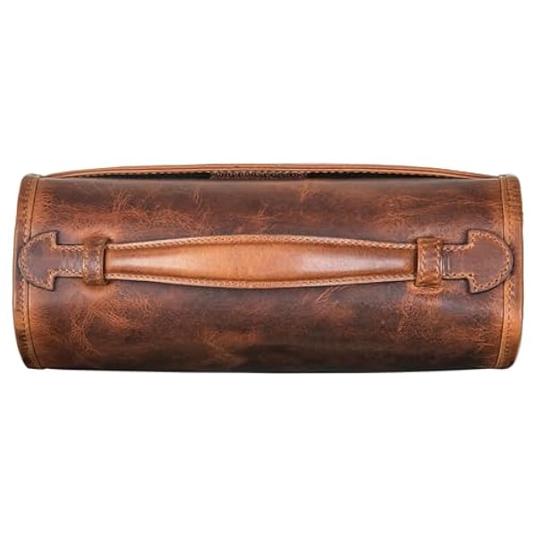 STILORD 'Arlo' Borsa da Toilette pelle da Appendere Beauty Case Borsetta da viaggio Con Manico Borsa di lavaggio Trousse da bagno Vera Pelle, Colore:kara - cognac