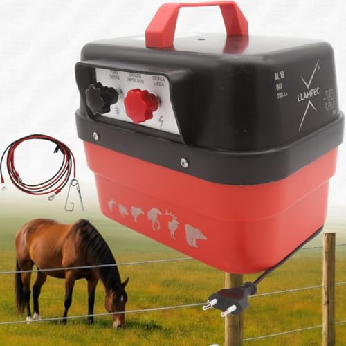 Llampec Pastor Eléctrico 19 MAX con Conexión a Red 230 V – 8 J - 10.000 V - 130 km de Alcance – Cerca eléctrica de Alta Potencia para Animales Salvajes y Ganado – Fabricado en España