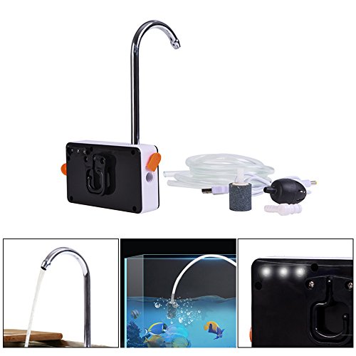 Oxigenador, Andoer 3 em 1 Mini Aquário Oxigenador Bomba de água Silent USB Recarregável Aerador de b