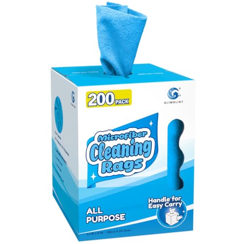 Image of GLIMGLINT Reusable Shop Towels, 200 Pack Microfiber Cleaning Cloth, 11 x9
